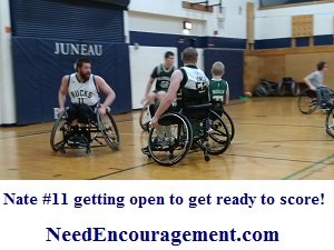 Nate does not let being in a wheelchair stop him from playing some extremely good basketball! Dispite his disability. NeedEncouragement.com